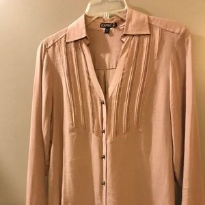 Mauve viscose L/S button down